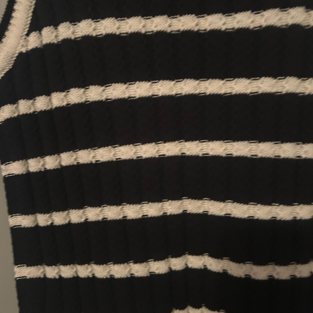 Joan Rivers Black and White Striped Crew Neck Sweater - Picture 6 of 8